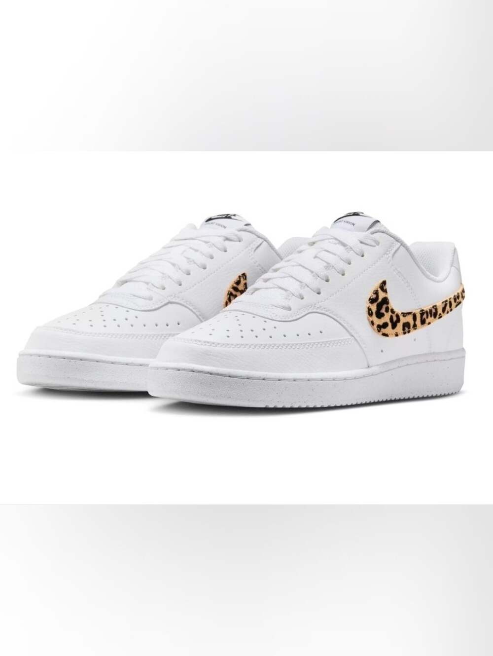 Nike Court Vision Low Woman Sneaker New In Box Mutiple Sizes White Animal Print